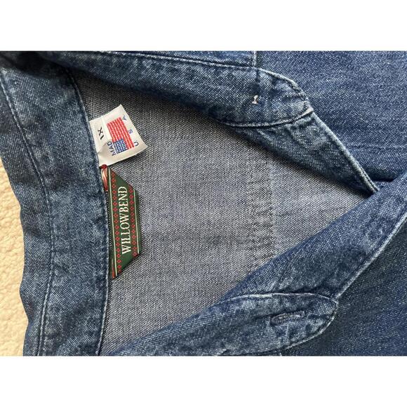 Vintage 90s Willowbend Blue Denim Chambray Button Up Womens size XL Cottage USA - Picture 3 of 5